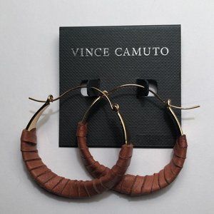 Vince Camuto Leather Hoop Earrings